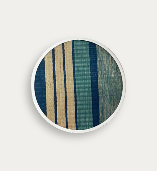Blue lines and white frame artwork 40 x 60 cm